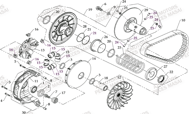 Variateur MASAI Pièces Quad S800i CROSSOVER