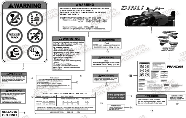 AUTOCOLLANTS AZMOTORS MASAI S800 I 2.0