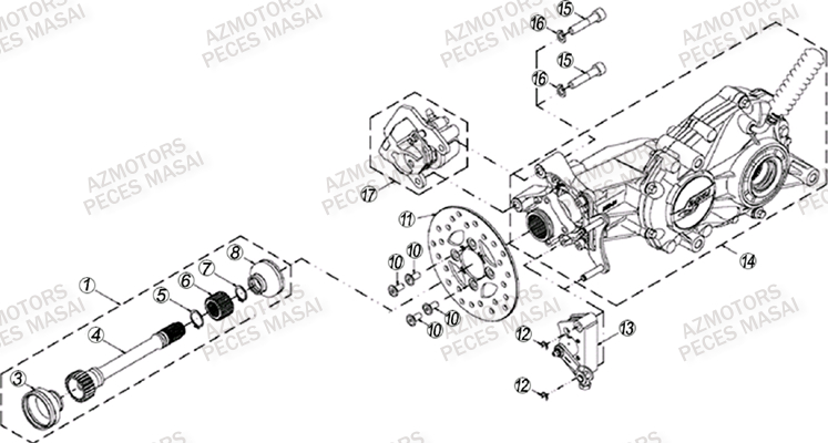 Cardan Arriere MASAI Pièces Quad S800i 2.0 CROSSOVER 