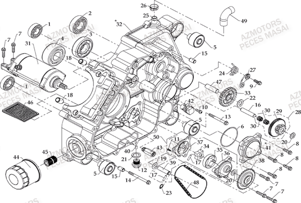 CARTER MOTEUR GAUCHE AZMOTORS MASAI S800 I 2.0