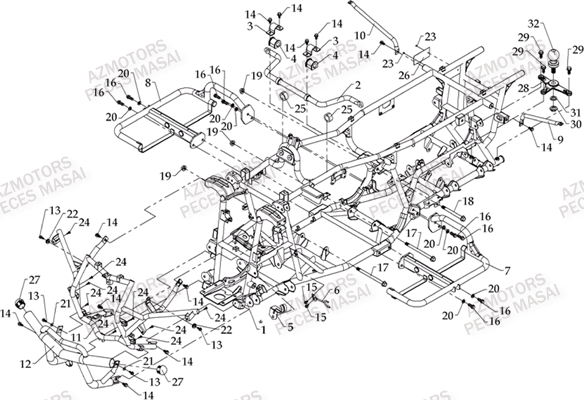 Chassis MASAI Pièces Quad S800i 2.0 CROSSOVER 