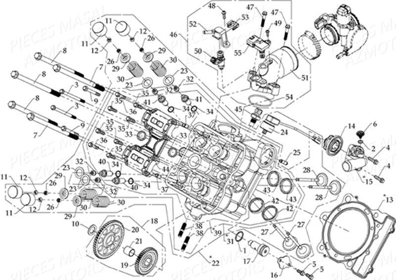 CULASSE MODELE INJECTION AZMOTORS MASAI S800 I 2.0