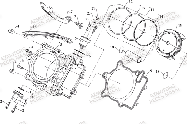 CYLINDRE AZMOTORS MASAI S800 I 2.0