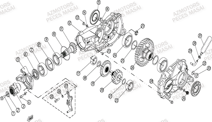 Pont Arriere MASAI Pièces Quad S800i 2.0 CROSSOVER 