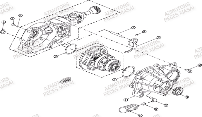 Pont Avant Detaille 3 MASAI Pièces Quad S800i 2.0 CROSSOVER 