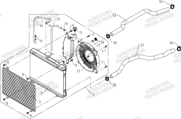 Refroidissement MASAI Pièces Quad S800i 2.0 CROSSOVER 