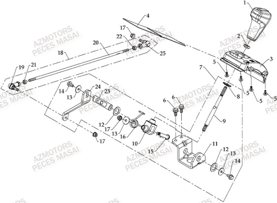 SELECTEUR DE VITESSES AZMOTORS MASAI S800 I 2.0