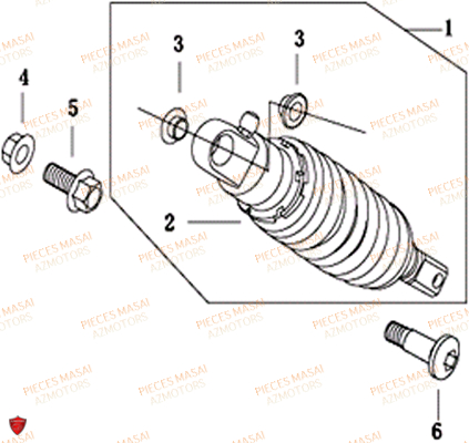 AMORTISSEUR AZMOTORS MASAI SUPERMOTARD 50