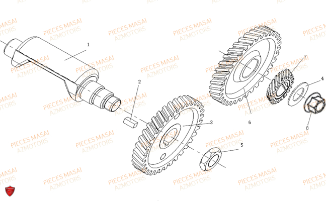 Arbre D Equilibrage MASAI Pièces Moto SUPERMOTARD 50cc