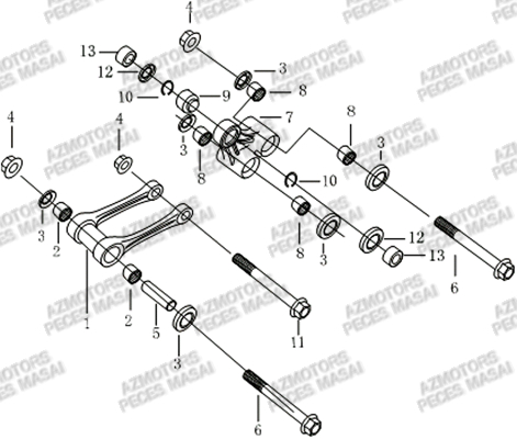 BIELLETTE_DE_SUSPENSION MASAI Pièces Moto SUPERMOTARD 50cc Ultimate