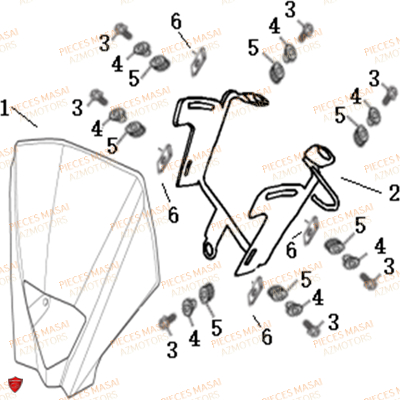 Cache Avant MASAI Pièces Moto SUPERMOTARD 50cc