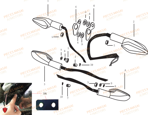 CLIGNOTANTS pour MASAI SUPERMOTARD 50