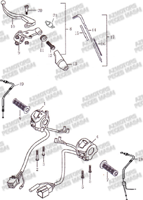 COMMANDES MASAI Pièces Moto SUPERMOTARD 50cc Ultimate
