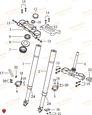 Fourche MASAI Pièces Moto SUPERMOTARD 50cc