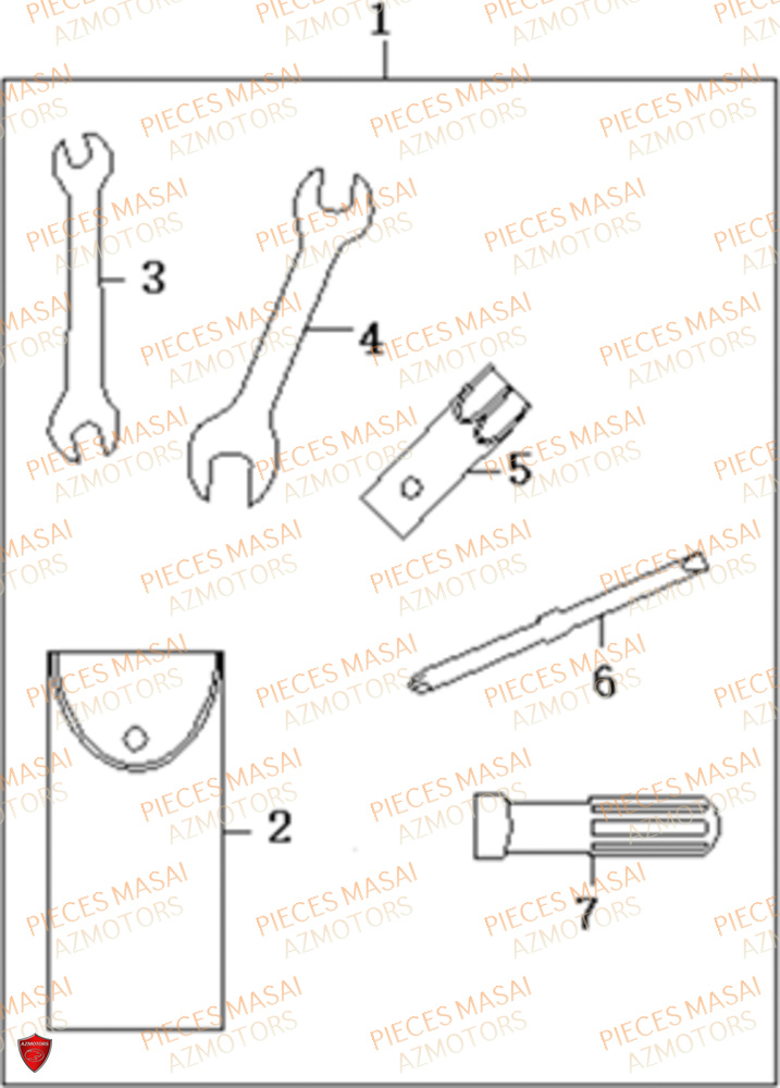 Trousse A Outils MASAI Pièces Moto SUPERMOTARD 50cc