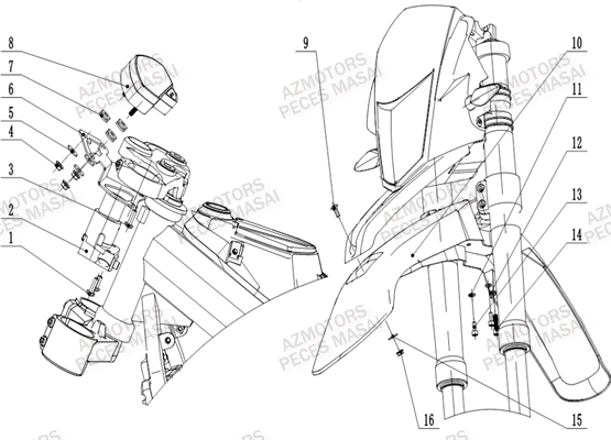 GARDE-BOUE_AVANT MASAI Pièces Origine Moto VISION 3000