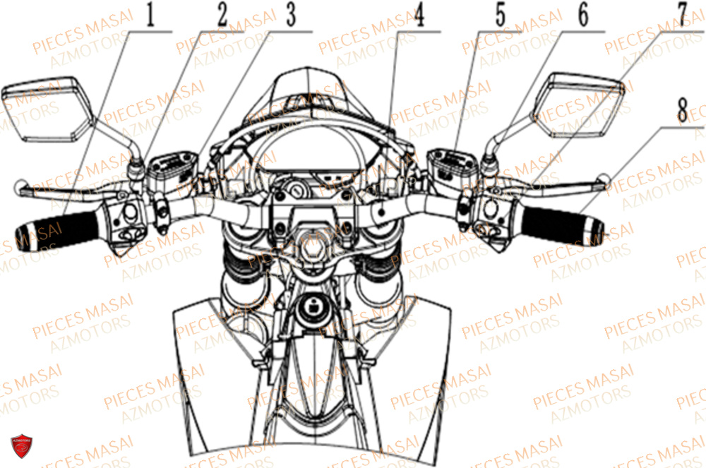 Guidon Commodo MASAI Pièces Moto VISION 3000W