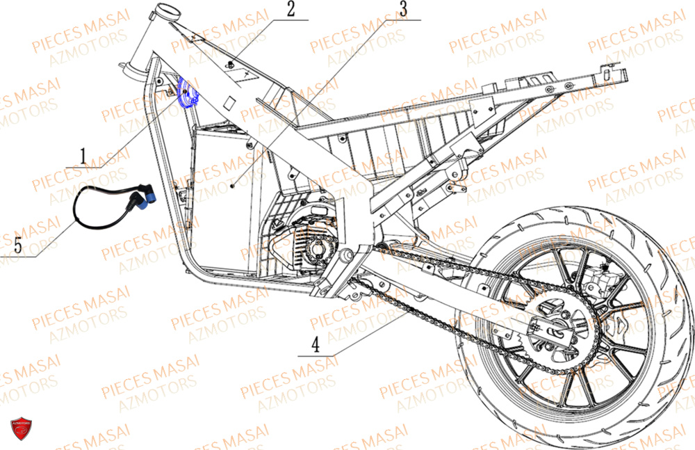 Batterie Avertisseur Sonore Chaine MASAI Pièces Moto VISION 5K