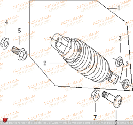 Amortisseur MASAI Pièces Moto SUPERMOTARD X-RAY 125