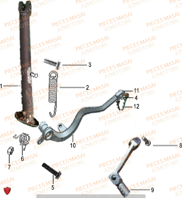Bequille MASAI Pièces Moto SUPERMOTARD X-RAY 125