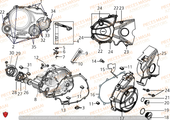 CACHE_CARTER MASAI Pièces Origine SUPERMOTARD X-RAY 125