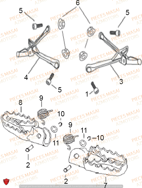 Cale Pied MASAI Pièces Moto SUPERMOTARD X-RAY 125