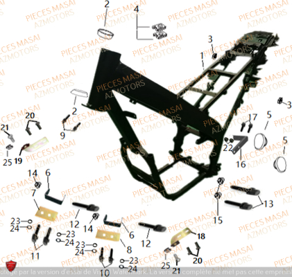 Chassis MASAI Pièces Moto SUPERMOTARD X-RAY 125