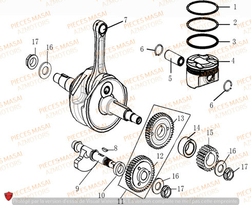 Embiellage MASAI Pièces Moto SUPERMOTARD X-RAY 125