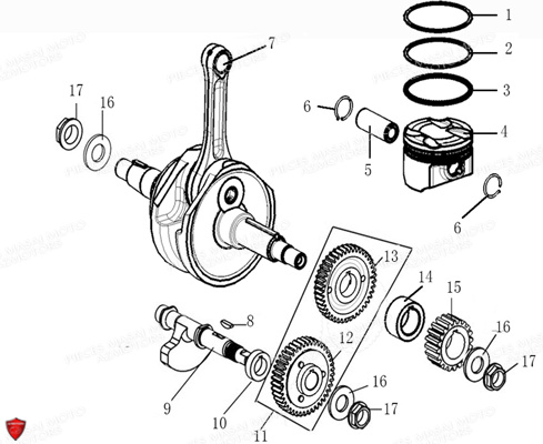 EMBIELLAGE PISTON pour MASAI X-RAY 125