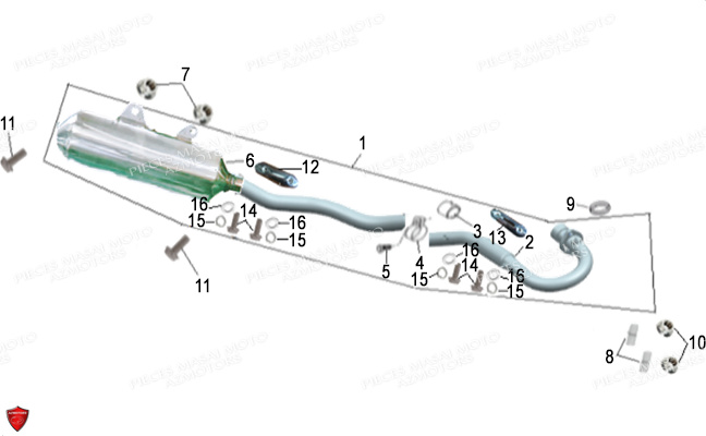 ENSEMBLE ECHAPPEMENT pour MASAI X-RAY 125