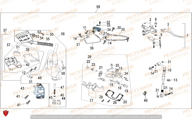 ENSEMBLE FREIN MASAI MASAI X RAY 125