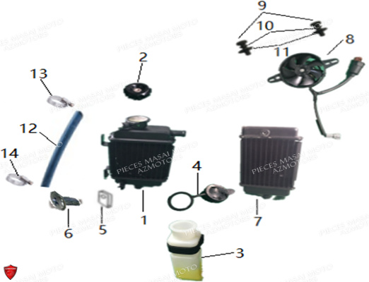 ENSEMBLE REFROIDISSEMENT AZMOTORS MASAI X RAY 125