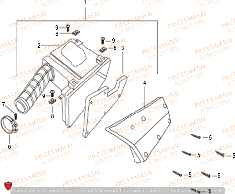 FILTRE_A_AIR MASAI Pièces Origine SUPERMOTARD X-RAY 125