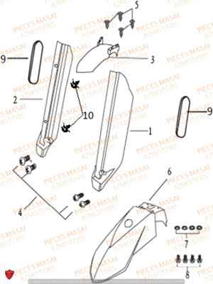 Garde Boue Avant MASAI Pièces Moto SUPERMOTARD X-RAY 125