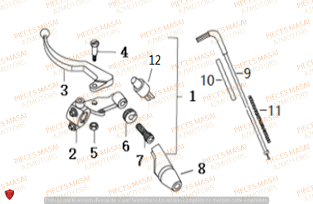 Levier Embrayage MASAI Pièces Moto SUPERMOTARD X-RAY 125