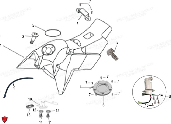 RESERVOIR_A_CARBURANT MASAI Pièces Origine SUPERMOTARD X-RAY 125