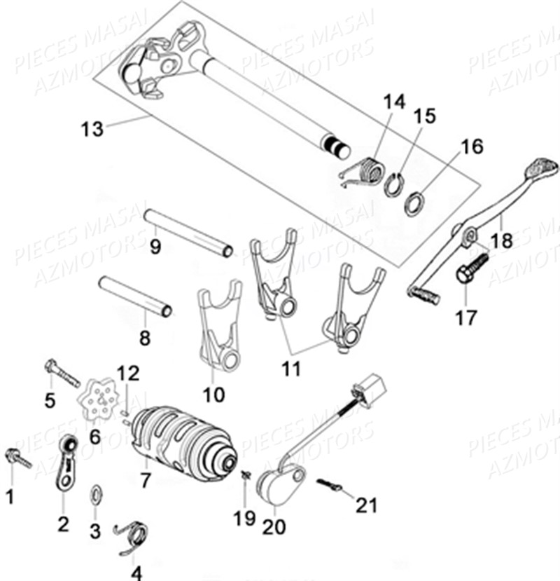 SELECTION VITESSES BARILLET AZMOTORS MASAI X RAY 125