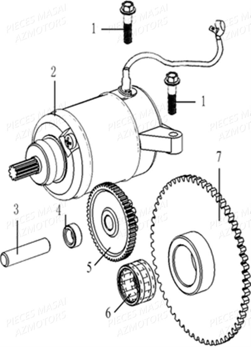 SYSTEME DEMARRAGE ELECTRIQUE AZMOTORS MASAI X RAY 125
