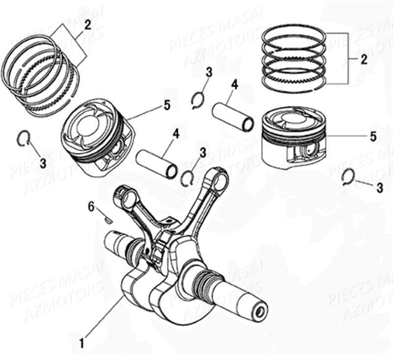 EMBIELLAGE PISTONS AZMOTORS MASAI X1000