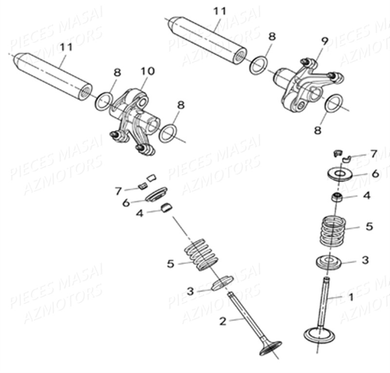SOUPAPES CULBUTEURS AZMOTORS MASAI X1000