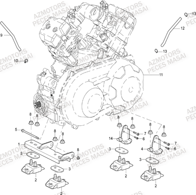 SUPPORTS MOTEUR pour MASAI X1000