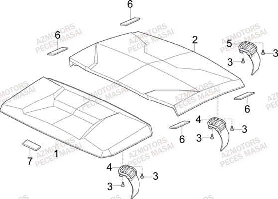 Toit (option) AZMOTORS Pieces SSV MASAI_X1000

