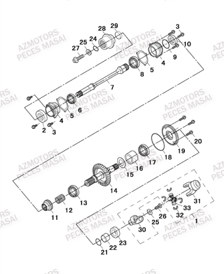 TRANSMISSION_MOTEUR MASAI Pieces SSV MASAI X1000