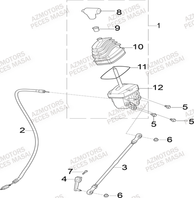 TRINGLERIE DE VITESSES AZMOTORS MASAI X1000