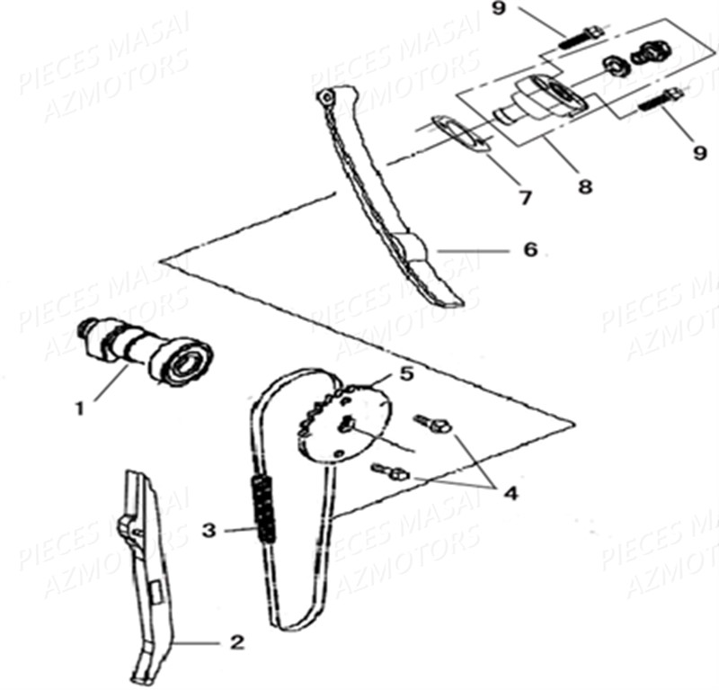 ARBRE A CAMES DISTRIBUTION AZMOTORS MASAI X300