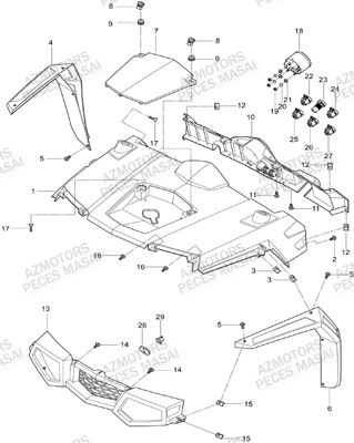 CARROSSERIE AVANT AZMOTORS MASAI X300