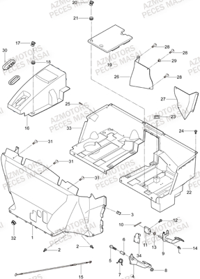 CARROSSERIE CENTRALE pour MASAI X300