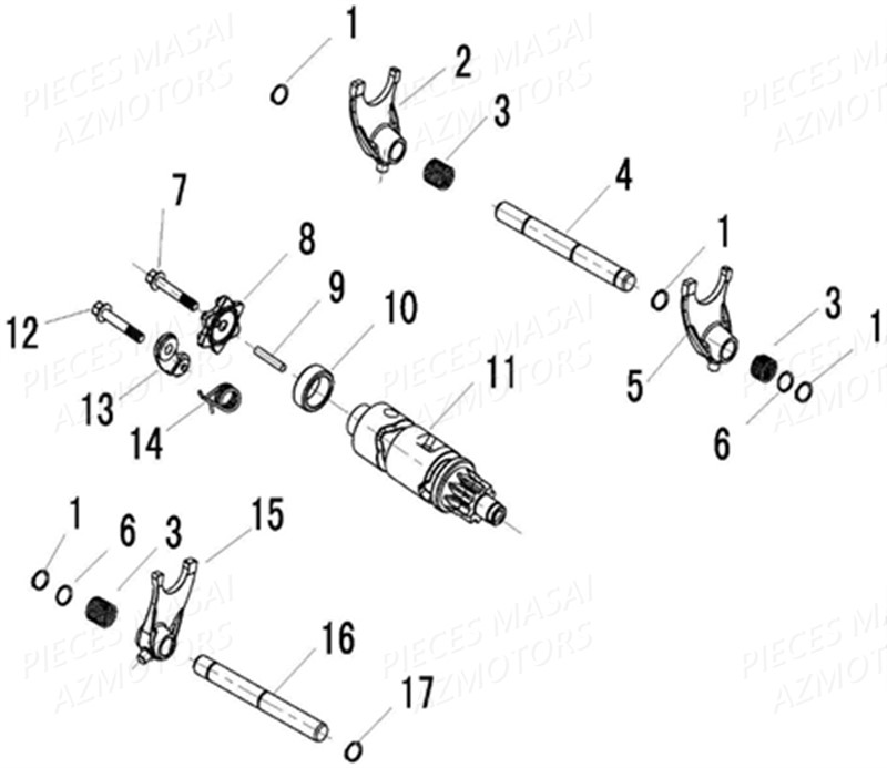 CHANGEMENT VITESSES AZMOTORS MASAI X300