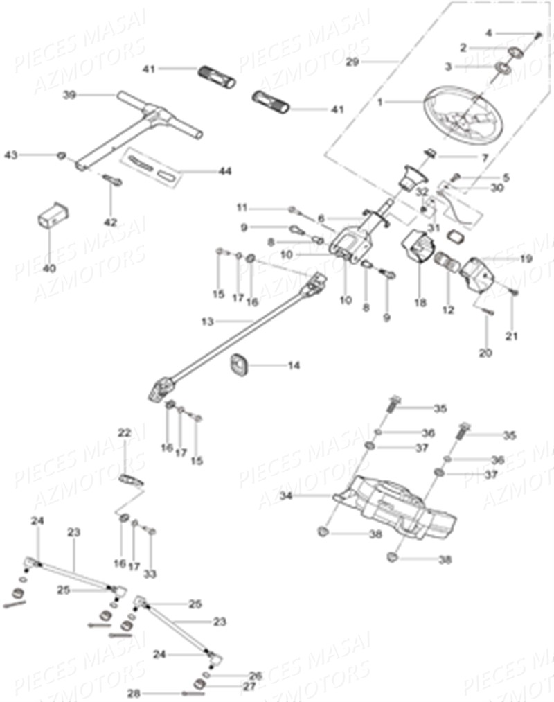 COLONNE DIRECTION AZMOTORS MASAI X300