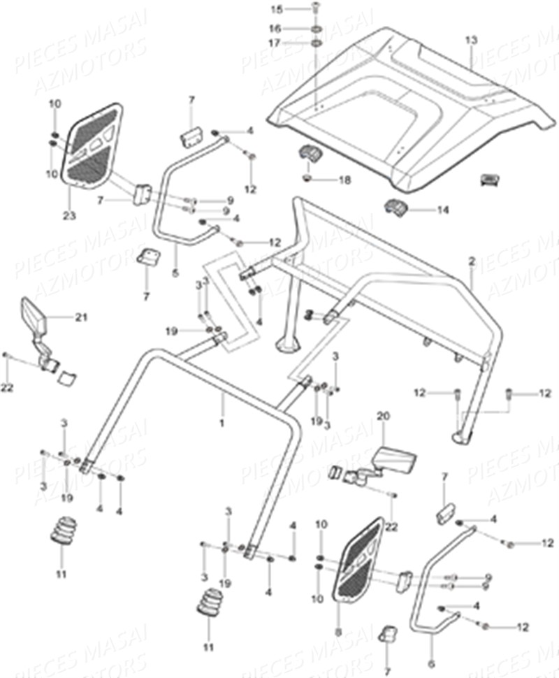ENSEMBLE ARCEAUX ET TOIT AZMOTORS MASAI X300